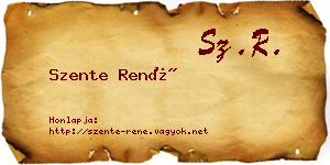Szente René névjegykártya